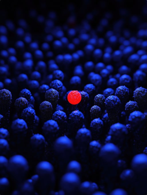 Red Sphere in Blue Field 1